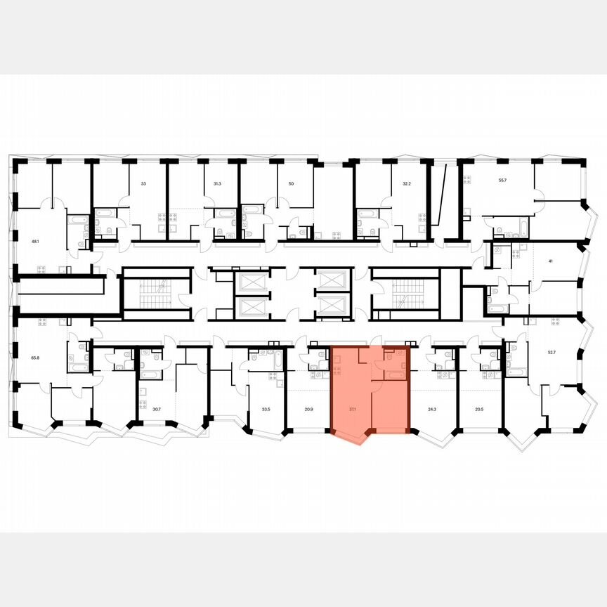 1-к. квартира, 37,1 м², 20/31 эт.