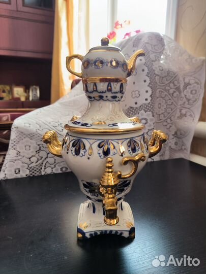 Самовар гжель ручная роспись