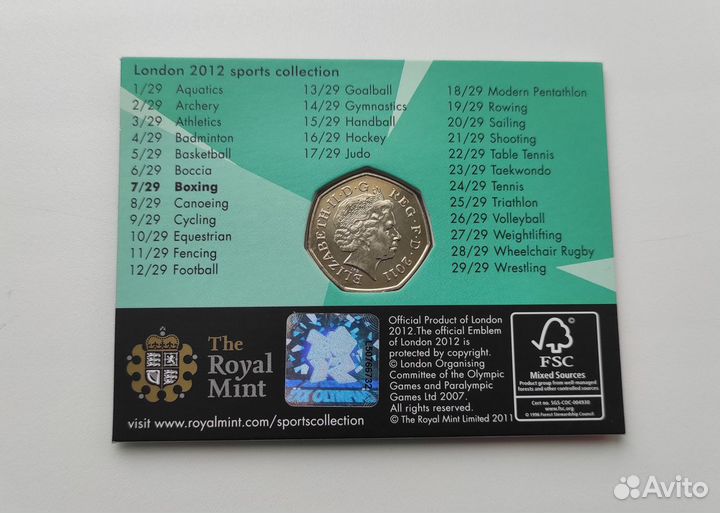 Олимпиада Лондон полный набор 29 монет в блистерах