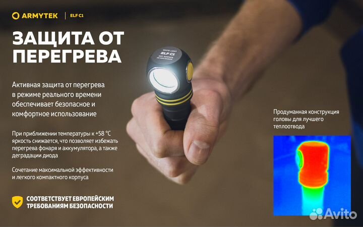 Фонарь Armytek ELF C1 Micro USB F05002W (теплый св