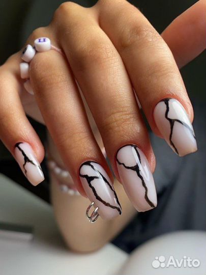 Наращивание ногтей + педикюр