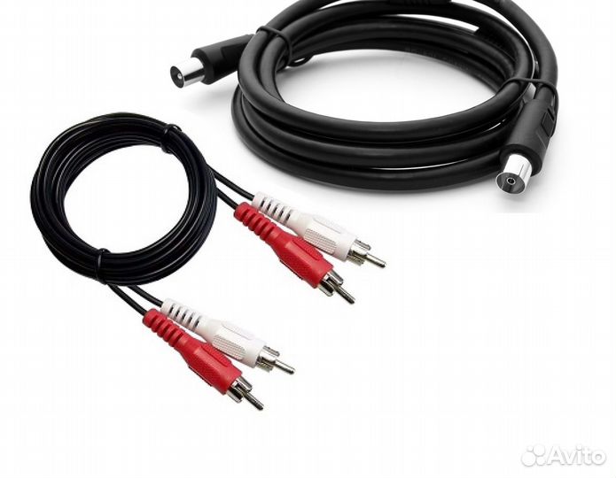 Кабель 2RCA-2RCA. Удлинитель тв штекер - тв гнездо