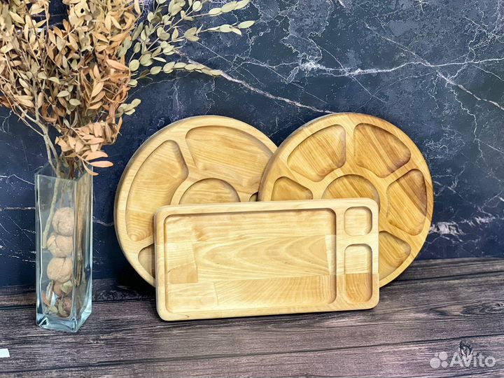 Менажница деревянная 5 секций 25 см