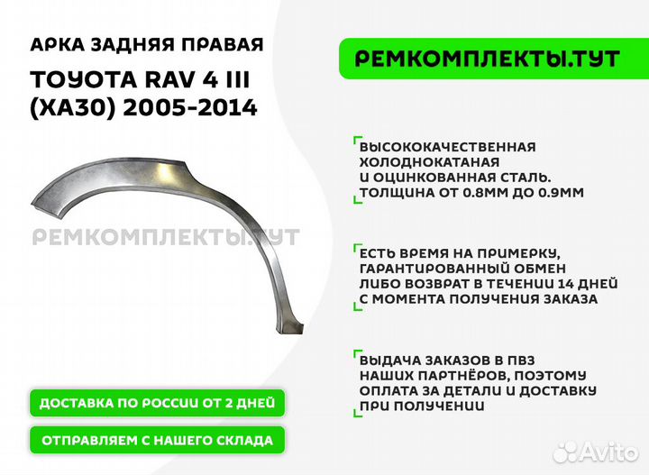 Арка задняя правая Toyota RAV 4 3 XA30