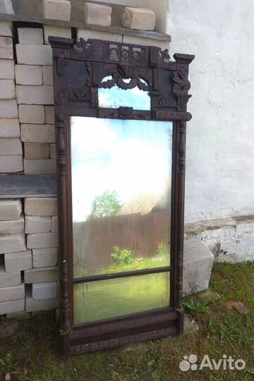 Антикварное старинное зеркало под реставрацию.Торг