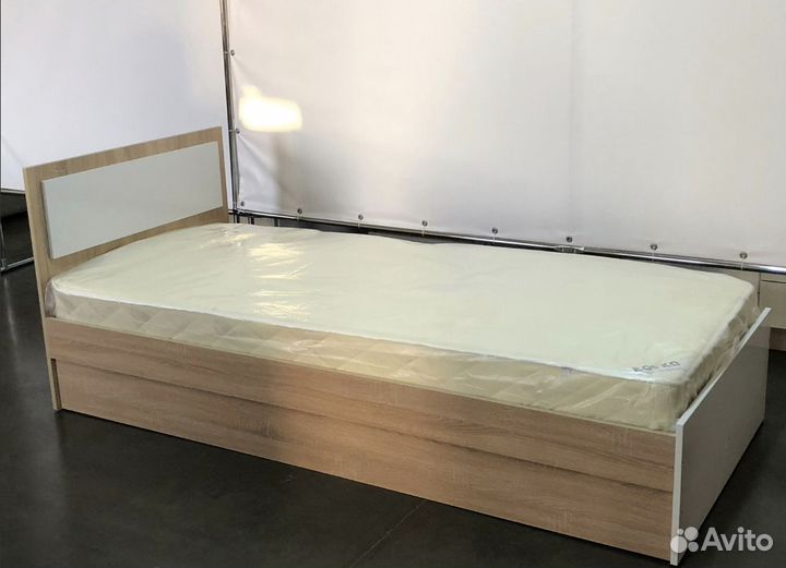 Кровать Мартина 0,9 м. Сонома-белый