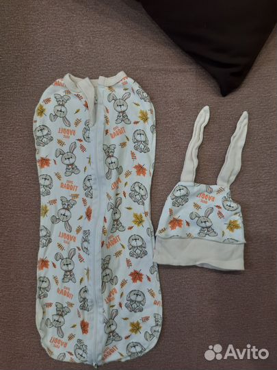 Пеленка кокон на молнии + шапочка