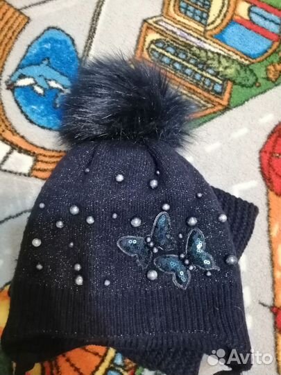 Шапка зимняя для девочки от 5 лет