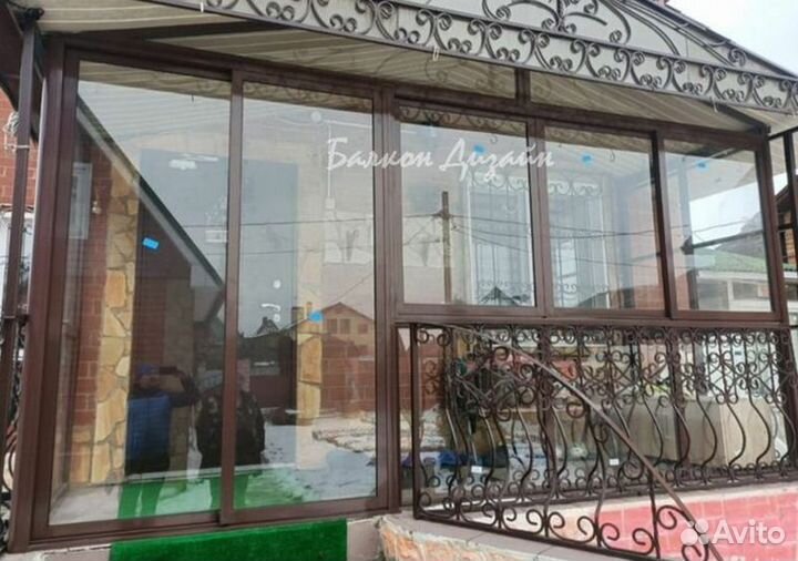 Входная группа алюминия, остекление терассы