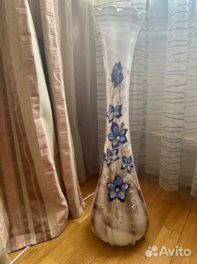 Ваза напольная цветное стекло Чехословакия