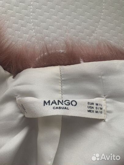 Розовая шуба Mango из искусственного меха