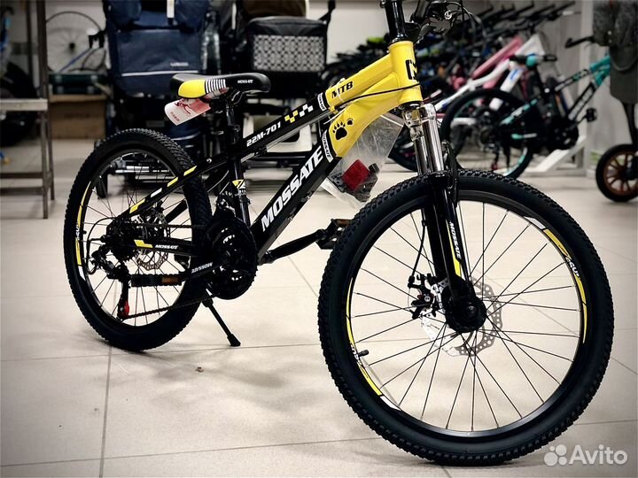 Горный подростковый велосипед Чёрный-жёлтый