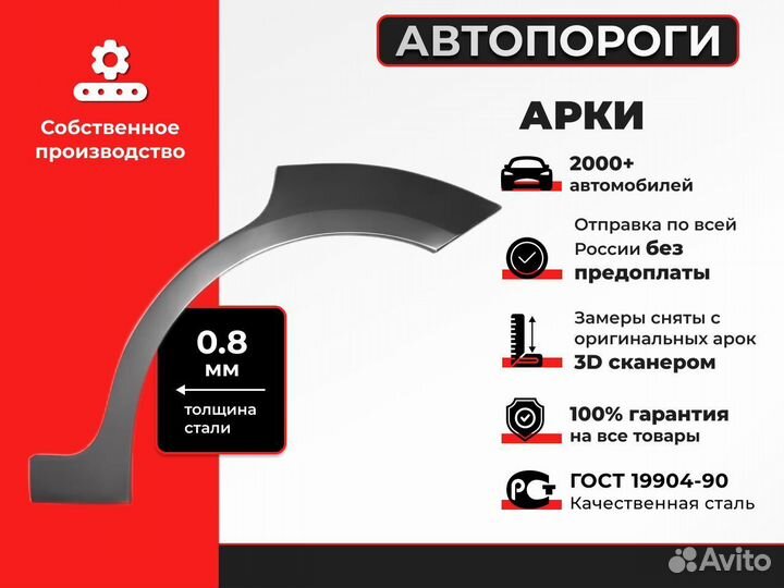 Арка кузовная для Kia Cerato 1 Седан