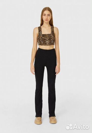 Леггинсы в рубчик клеш stradivarius