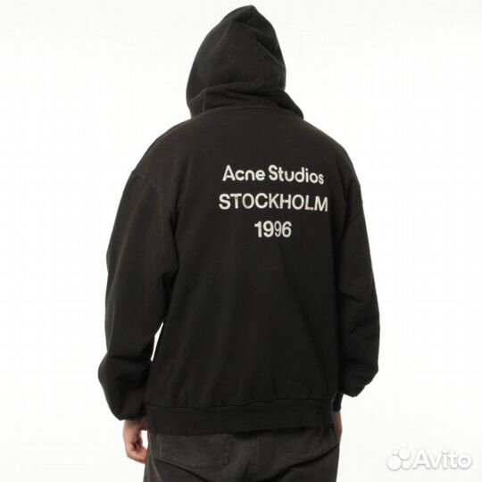 Худи Acne Studios с волокнами конопли черное