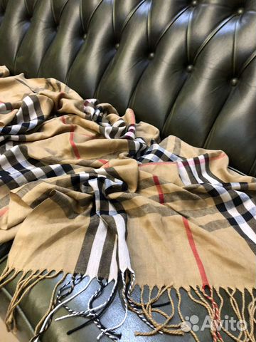 Палантин burberry хлопок/кашемир 175 на 65 Лондон