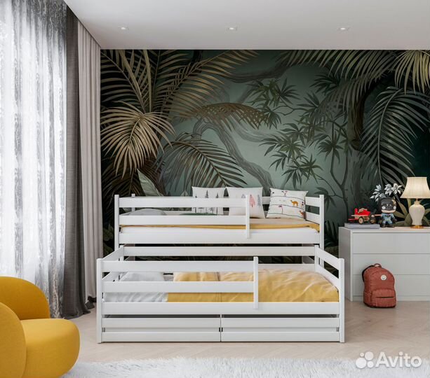 Двухъярусная кровать из дерева