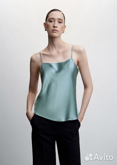 Атласная летняя майка Mango, размер S