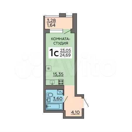 Квартира-студия, 24,7 м², 14/18 эт.