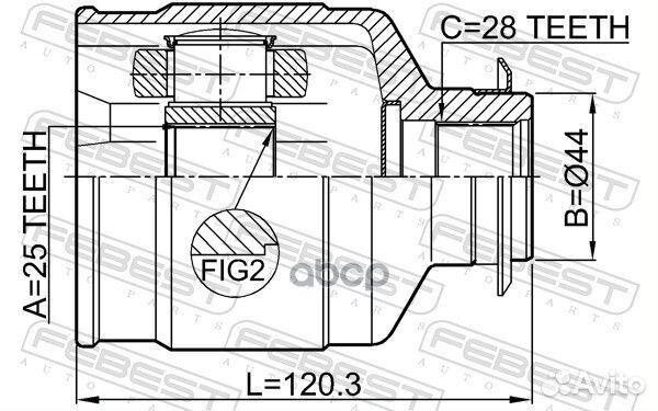 ШРУС внутренний 25X44X28 hyundai IX35/tucson 14