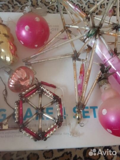 Старые ёлочные игрушки на прешепке, годов 60-70