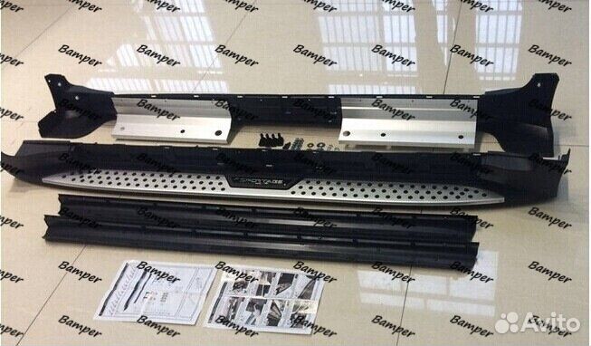 Пороги Kia Sportage IV Рестайлинг оем с логотипом