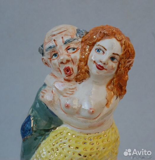 Рыбак и Русалка Статуэтка фарфоровая
