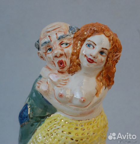 Рыбак и Русалка Статуэтка фарфоровая