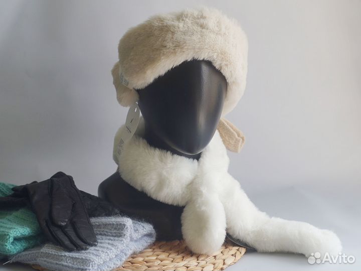 Меховая повязка на голову новая