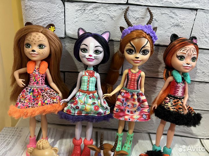 Куклы enchantimals кошка леопард тигр косуля