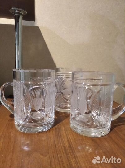 Пивная хрустальная кружка, есть 3 шт