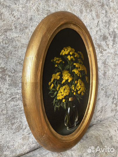 Картина маслом на холсте в деревянной раме 