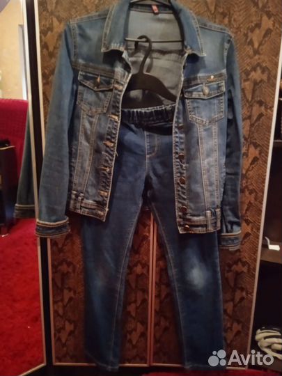 Джинсовый костюм на девочку 40 42