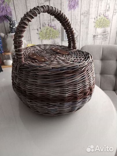 Корзина пикниковая из бумажной лозы