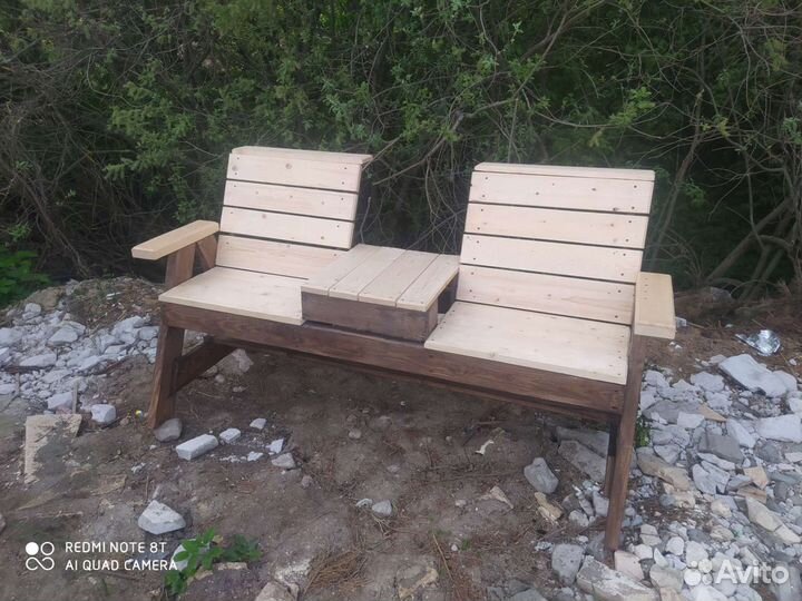 Скамейка садовая со столиком для дачи