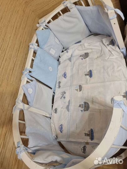 Детская кроватка круглая овальная 6 в 1 трансформе