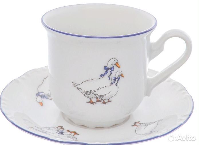 Набор кофейных чашек 95 мл Гуси Чехия