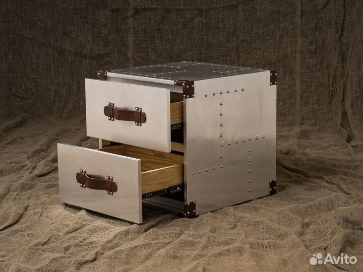 Прикроватная тумба Square Aviator Aluminum Finish