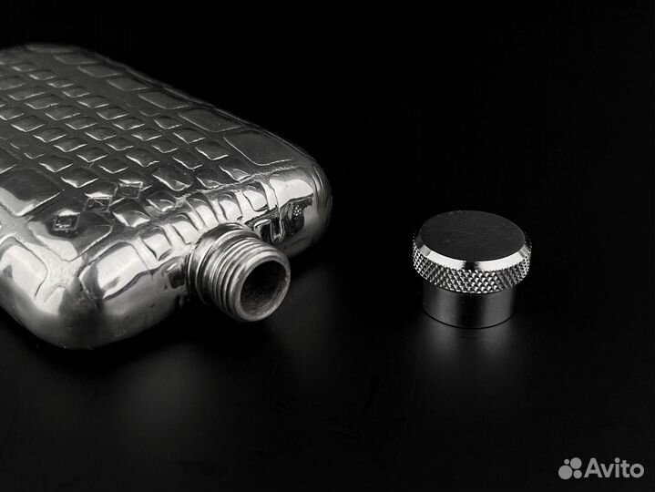 Винтажная фляга, Англия, олово, серебрение