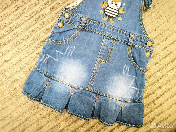 Джинсовый сарафан для девочки Zara 4-5 лет