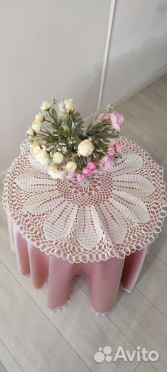 Скатерть круглая вязаная винтаж