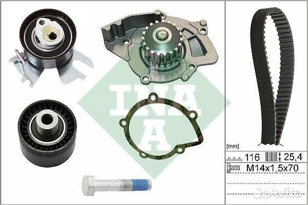 Ремкомплект грм (с водяным насосом) fiat/ford/PSA