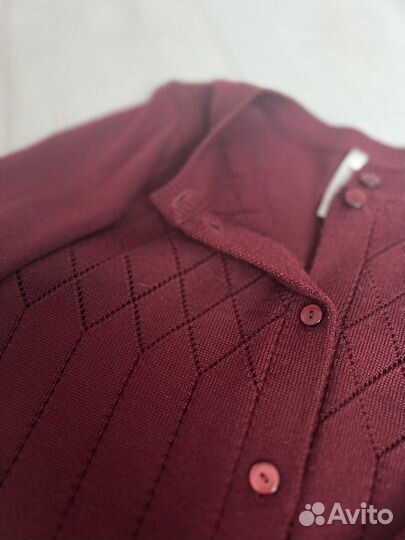 Кофта бардовая школьная кардиган. Для девочки