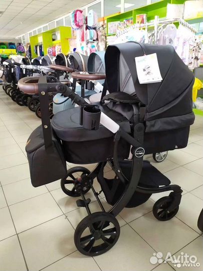 Коляска 3 в 1 Экокожа