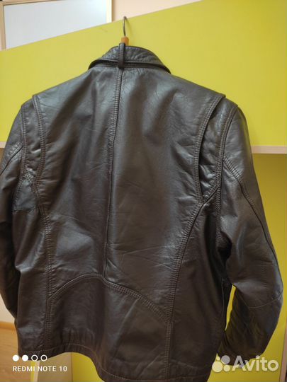 Кожаная куртка мужская 48