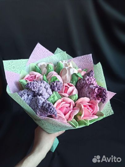 Съедобный букет цветы из зефира подарок маме