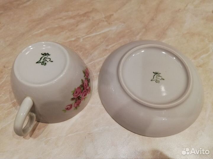 Сервиз чайный Кузяевский фарфоровый завод 1963 год