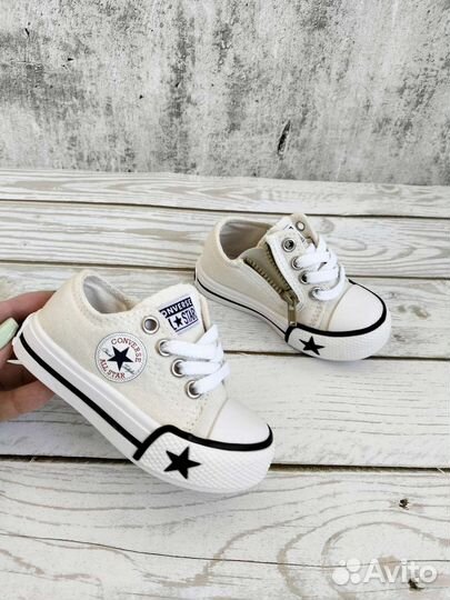 Кеды Converse детские,белые, р.21,22,23,24,25,26