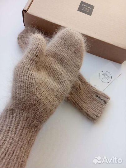Варежки из пуха норки