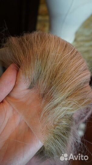 Парик система волос розового цвета